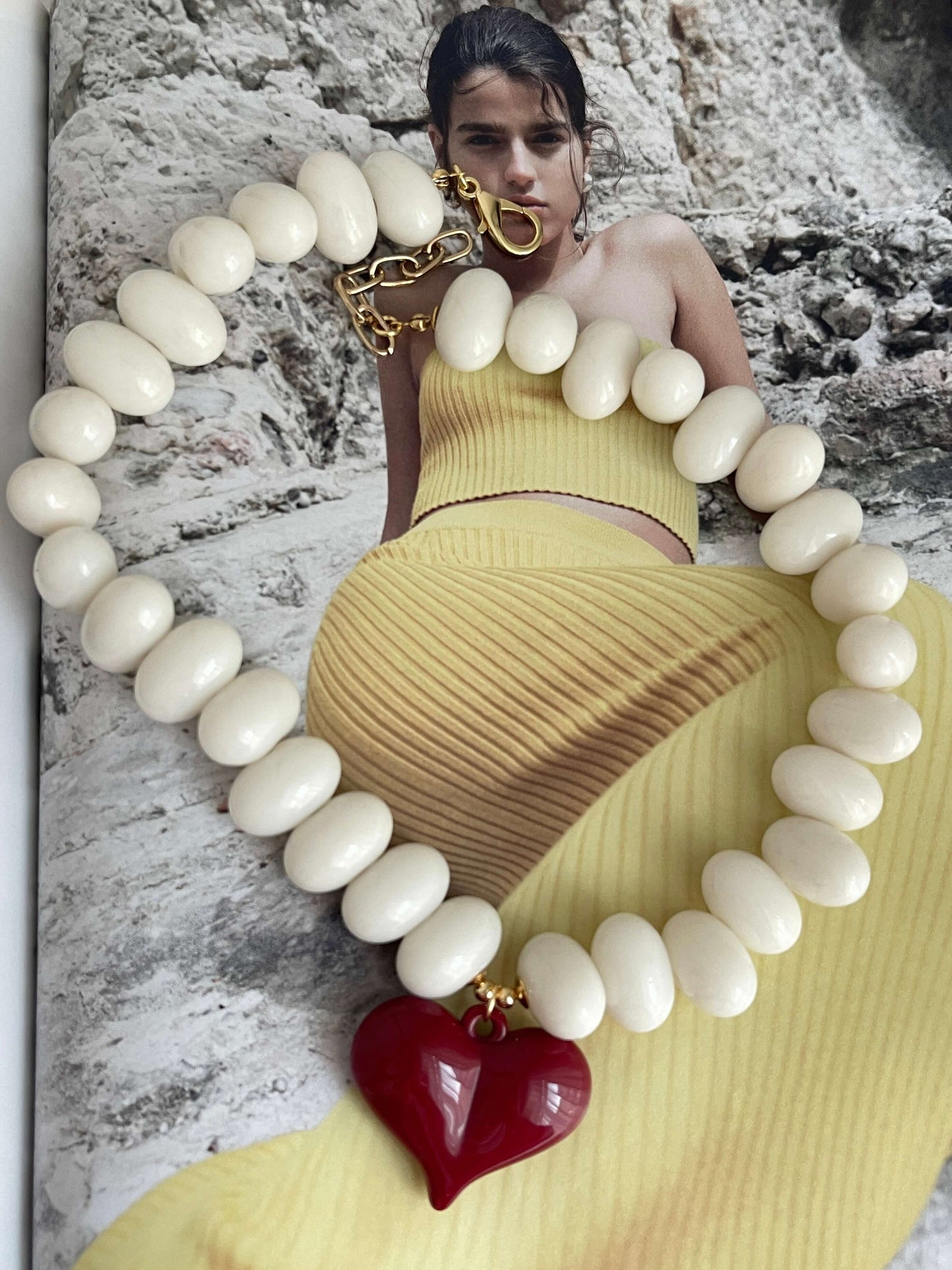 Maksi dev kalpli boncuk kolye