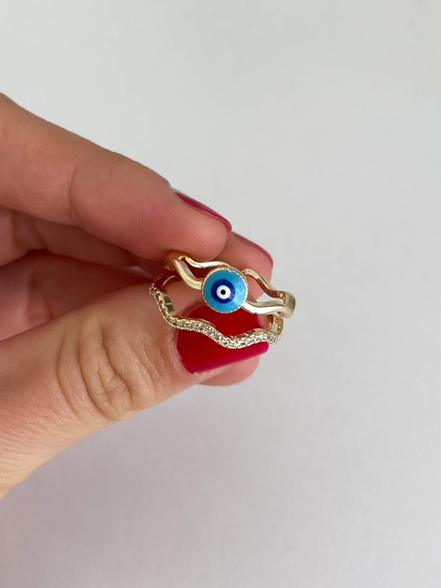 Taşlı nazar yüzük