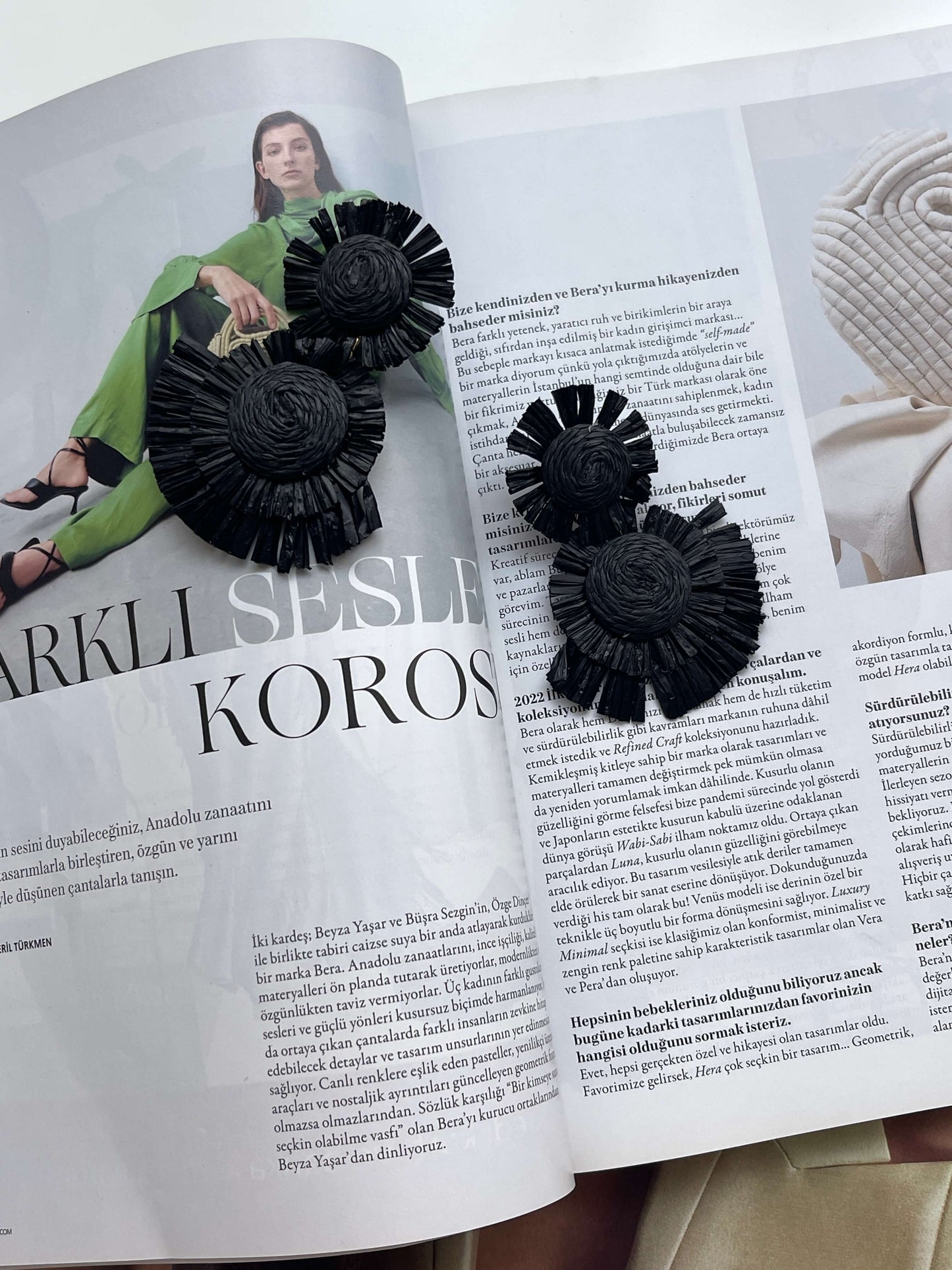 Maxi hasır görünümlü küpe