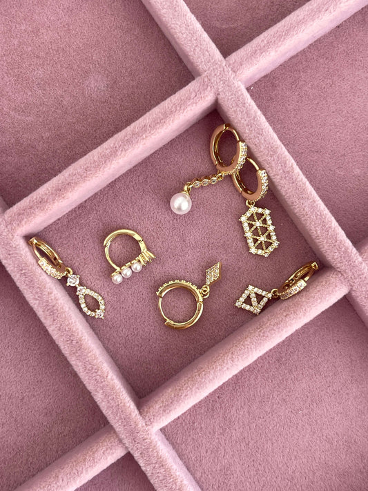 Minimal altılı set küpe